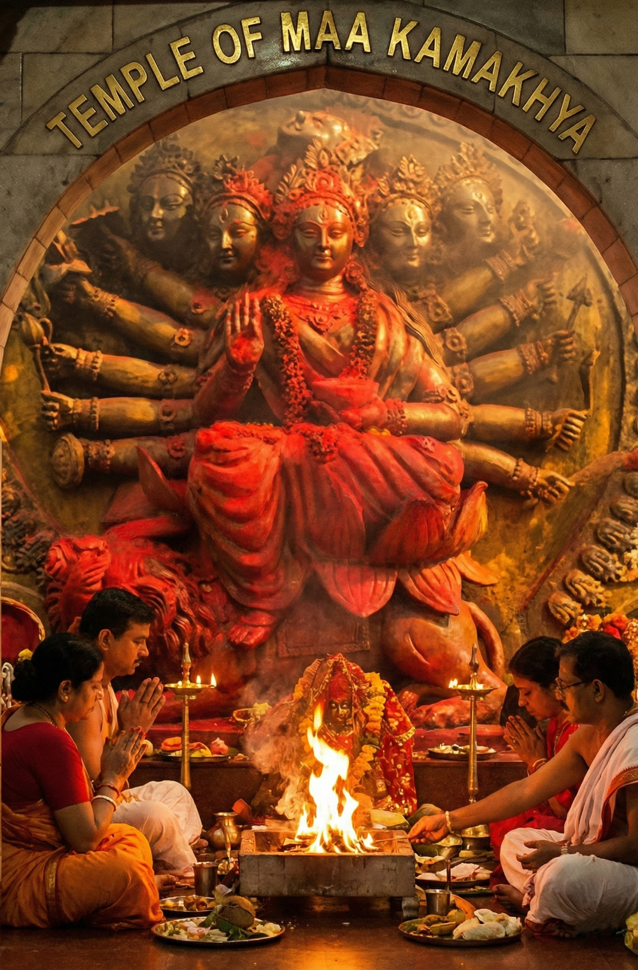 The Divine Mother Maa Kamakhya enshrined at the “Maa Kamakhya Temple”, “Honoured” with the sacred fire ritual